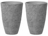 Conjunto de 2 vasos para plantas em pedra cinzenta 43 x 43 x 60 cm CAMIA_841575