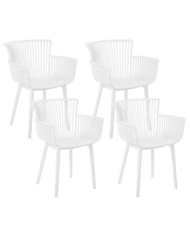 Lot de 4 chaises de jardin blanches PESARO