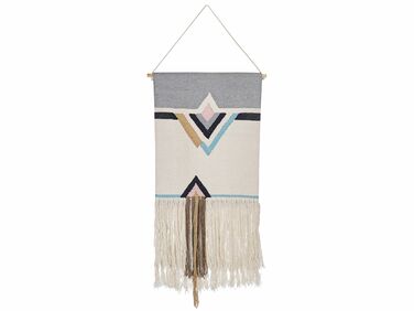 Bavlnená nástenná dekorácia so strapcami béžová KABIRWALA