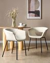 Conjunto de 2 cadeiras de jantar em tecido bouclé branco creme ELMA_887296