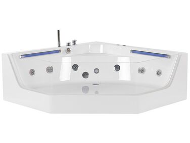 Fehér whirlpool masszázskád LED világítással 211 x 150 cm CACERES