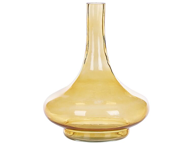 Vase décoratif en verre jaune 30 cm PANEER_823727