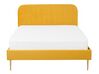 Łóżko welurowe 140 x 200 cm żółte FLAYAT_767544