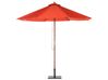 Parasol de jardin en bois avec toile rouge ⌀ 270 cm TOSCANA _677616