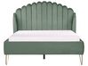 Łóżko welurowe 140 x 200 cm zielone AMBILLOU_902519
