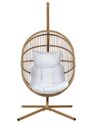 PE Rattan Hanging Chair with Stand Beige ACRI_842594