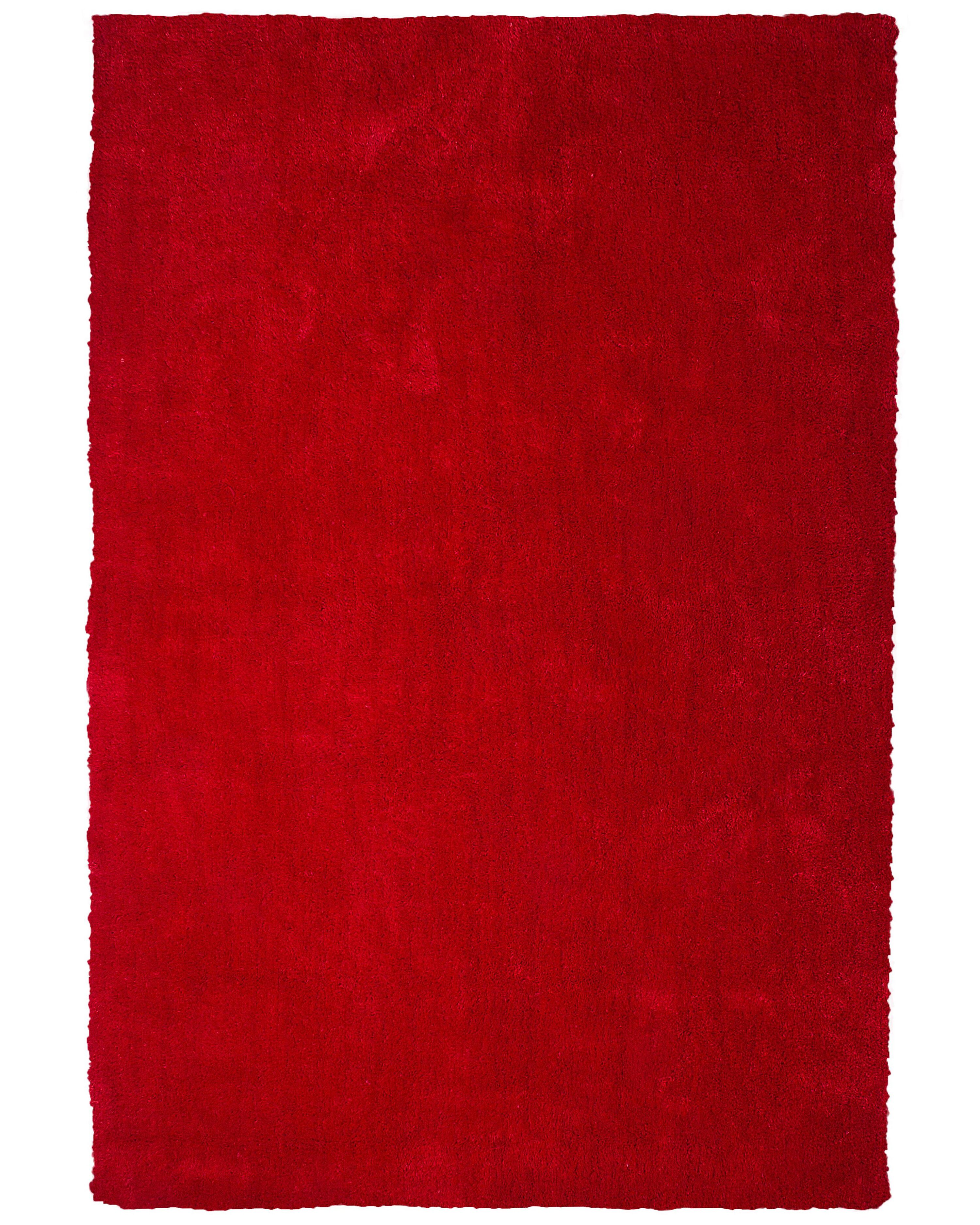 Tapis salon fait main momsy rouge 200x300 en laine care&fair