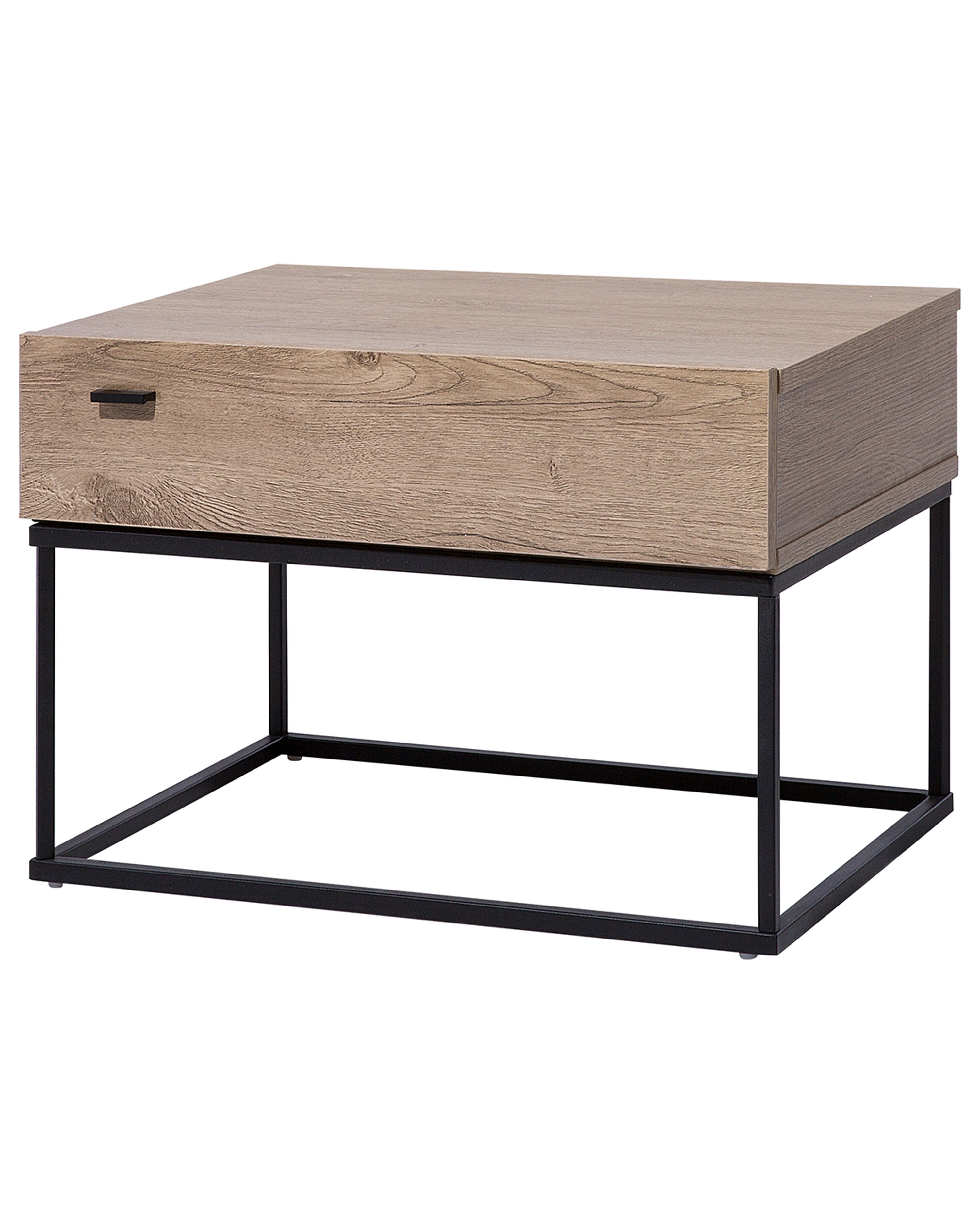 Bedside Table Dark Wood CAIRO Beliani.co.uk