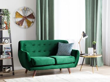 2-seters sofa fløyel smaragdgrønn BODO