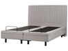 Polohovateľná čalúnená posteľ 160 x 200 cm sivá DUKE II_910605