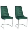 Lot de 2 chaises de salle à manger en velours vert émeraude ALTOONA_795757