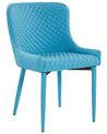Set of 2 Fabric Dining Chairs Blue SOLANO_700365