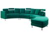 Sofa półokrągła 7-osobowa modułowa welurowa zielona ROTUNDE_793580