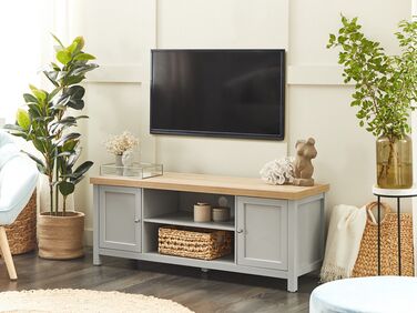 TV Stand Grey with Light Wood HAMP
