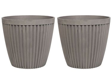 Conjunto de 2 vasos decorativos taupe ⌀ 44 cm POKA