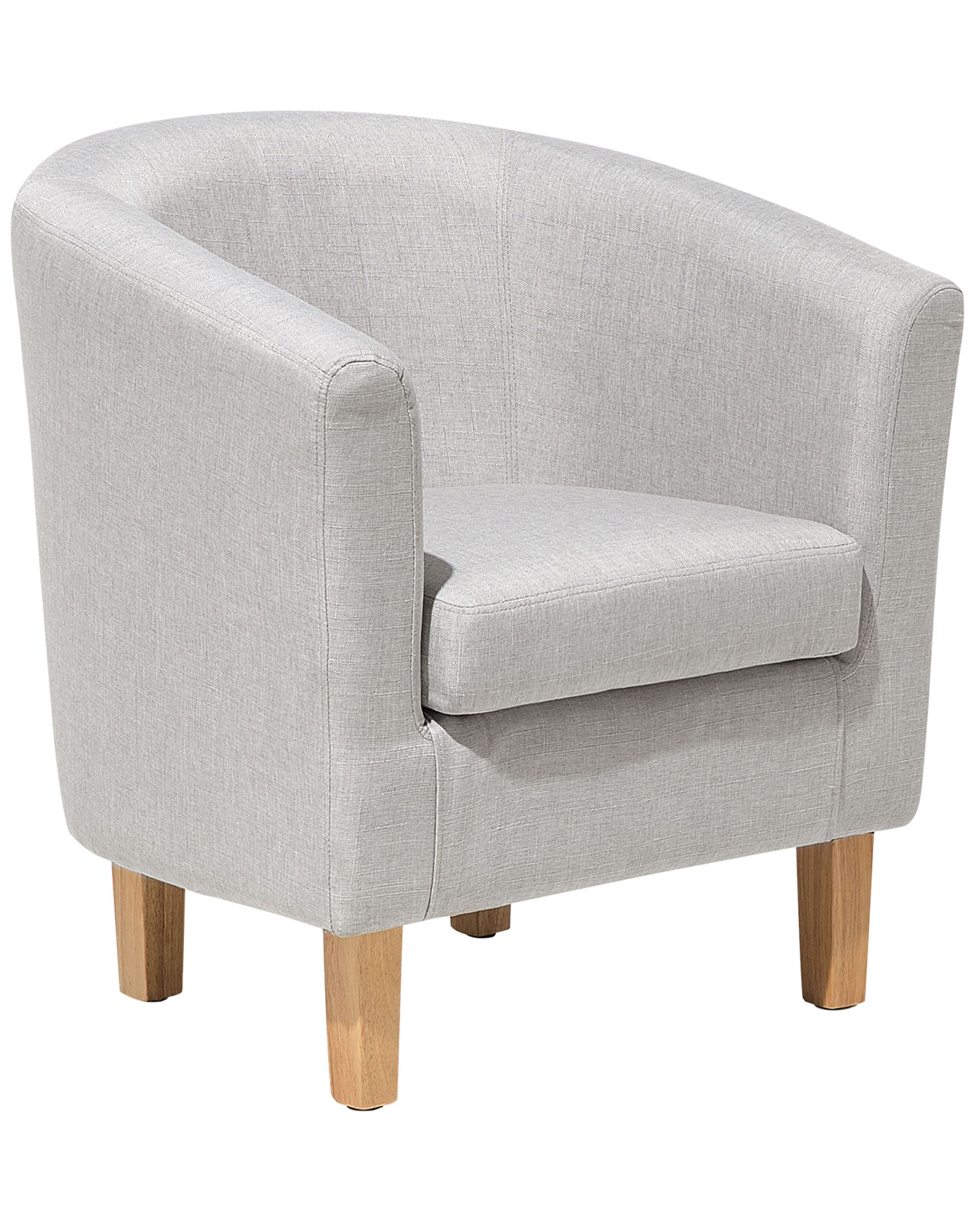 Fabric Armchair with Footstool Grey HOLDEN Beliani.co.uk