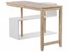 Convertible Desk with Bookshelf 120 x 45 cm Light Wood and White CHANDLER_817702