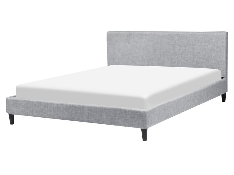 Čalouněná postel ve světle šedé barvě 160 x 200 cm FITOU_710855