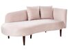 Right Hand Velvet Chaise Lounge Pink CHAUMONT_871184