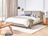 Corduroy EU King Size Bed Taupe MELLE_882228