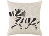 Conjunto de 2 almofadas decorativas com motivo de zebra em algodão creme 45 x 45 cm JABORI_905268