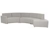 6 Seater Curved Linen Sofa Grey BOLEN_886536
