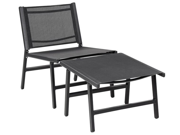 Záhradná stolička s podnožkou čierna MARCEDDI_897079