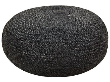 Pouf iuta intrecciata nero ⌀ 50 cm TIFELT