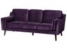 3 Seater Velvet Sofa Purple LOKKA_705463
