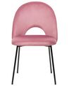 Sada 2 sametových jídelních židlí růžové COVELO_859952