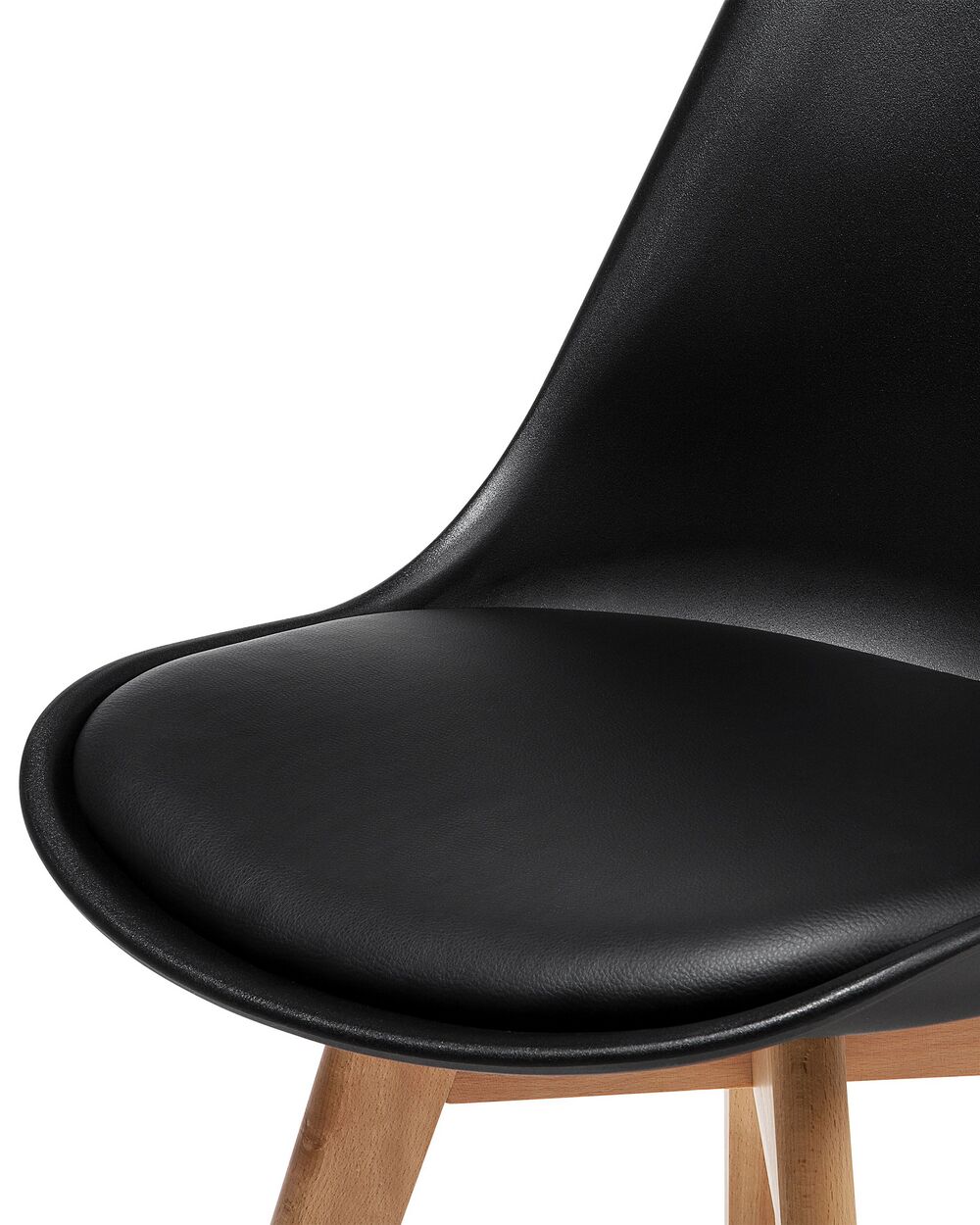 Dakota Dining Chair - Natural Veneer Frame / Black PU Seat