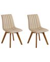 Set of 2 Fabric Dining Chairs Beige CALGARY_800052