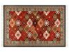 Alfombra kilim de lana rojo/naranja/blanco/beige 200 x 300 cm URTSADZOR_859140