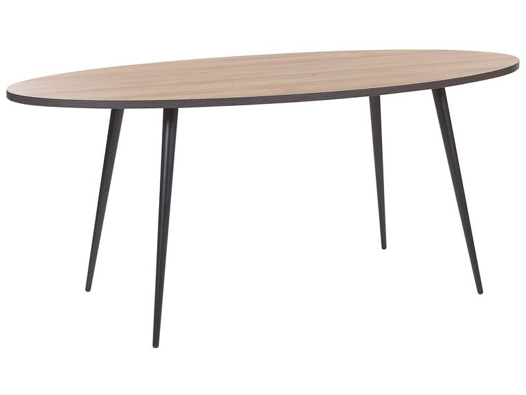 Stół do jadalni owalny 180 x 90 cm ciemne drewno z czarnym OTTAWA_776003