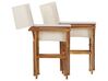 Conjunto de 2 sillas de jardín de madera de acacia clara con tela verde/blanco CINE_819290