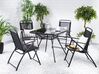 Ensemble table et 4 chaises en acier noir LIVO_826839