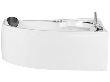 Whirlpool-Badewanne weiss Eckmodell mit LED 150 x 100 cm links NEIVA