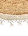 Round Jute Area Rug ⌀ 140 cm Beige and White MARTS_869905