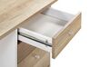 Schreibtisch heller Holzfarbton / weiss 140 x 60 cm 5 Schubladen HEBER_772883