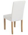 Conjunto de 2 sillas de comedor de piel sintética blanco/madera clara BROADWAY_744505