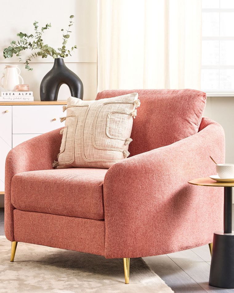 Fabric Armchair Pink TROSA Beliani.es