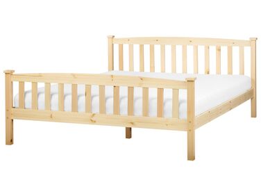 Łóżko drewniane 160 x 200 cm jasne GIVERNY