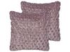 Conjunto de 2 cojines plisados de terciopelo violeta 45 x 45 cm CHIRITA_892759