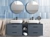 Móvel de casa de banho suspenso com espelhos e lavatório duplo cinzento PILAR_907558