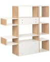 Bibliothèque bois clair et blanc cassé à 5 niveaux AMARILO_860615