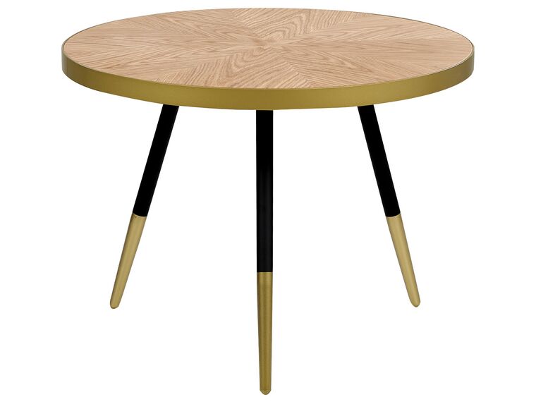 Coffee Table Light Wood with Gold RAMONA_912842