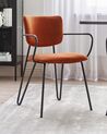 Set of 2 Fabric Dining Chairs Orange ELKO_871849