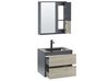 Móvel de casa de banho e espelho castanho claro e cinzento 60 cm TERUEL_820981