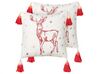 Set of 2 Cotton Cushions Christmas Motif 45 x 45 cm White and Red VALLOTA_887967