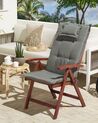 Set of 2 Acacia Garden Folding Chairs with Grey Cushions TOSCANA_804183
